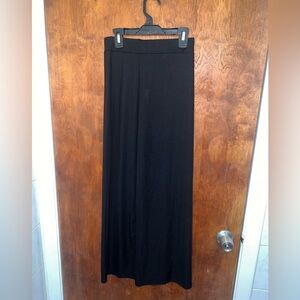 Long black skirt with front slit